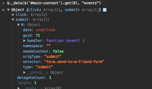 Inspecting jQuery event handlers