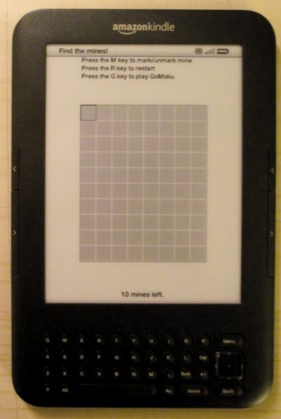 kindle with Mindfield game on