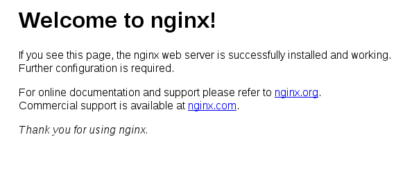 Nginx default screen